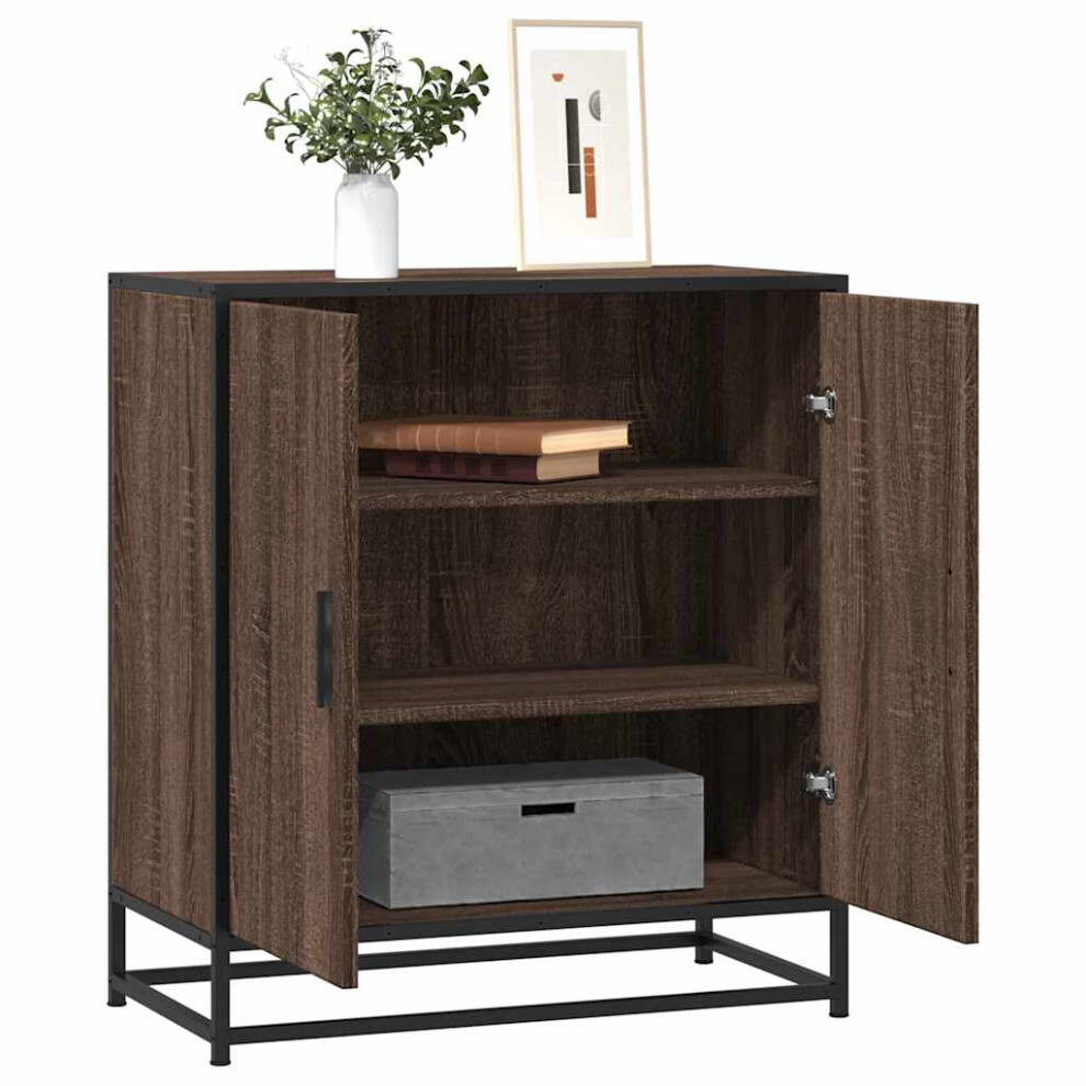 vidaXL Sideboard Brown Oak 68x35x76 cm Engineered Wood and Metal-image-OPC-PFV7FF5-NEW