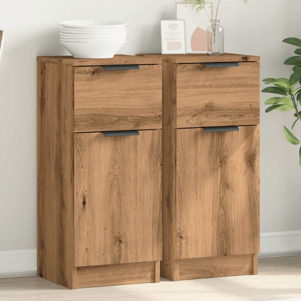 Vidaxl Sideboards 2 Pcs Artisan Oak 30X30x70 Cm Engineered Wood Cabinet
