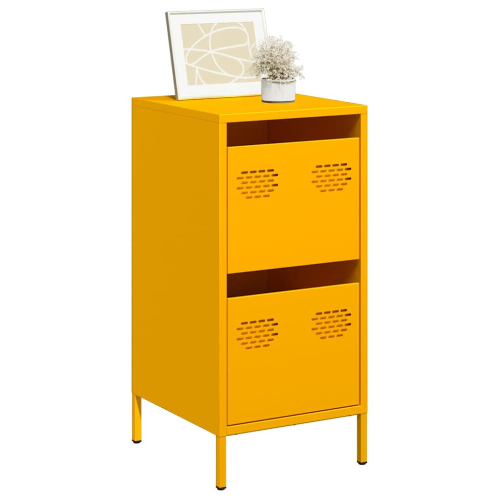 vidaXL Sideboard Mustard Yellow 35x39x73.5 cm Cold-rolled Steel