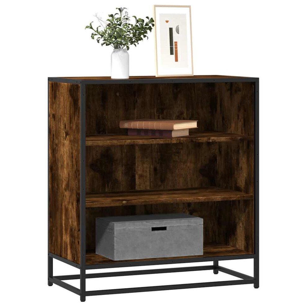 Vidaxl Sideboard Smoked Oak 68X35x76 Cm Engineered Wood And Metal