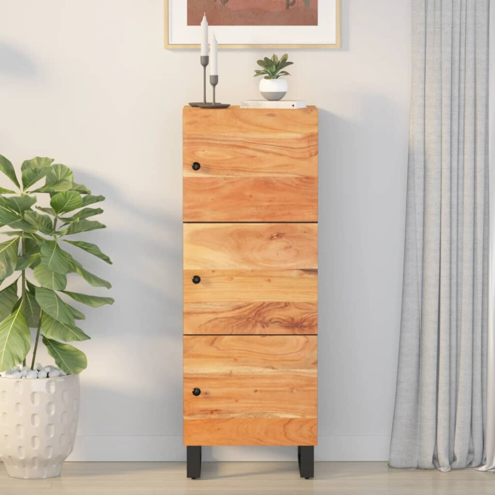 Vidaxl Highboard Sideboard Cabinet With 3 Doors Solid Wood Acacia And Iron