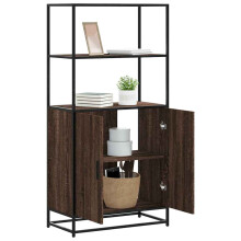 vidaXL Highboard Brown Oak 68x35x139 cm Engineered Wood and Metal side cabinet