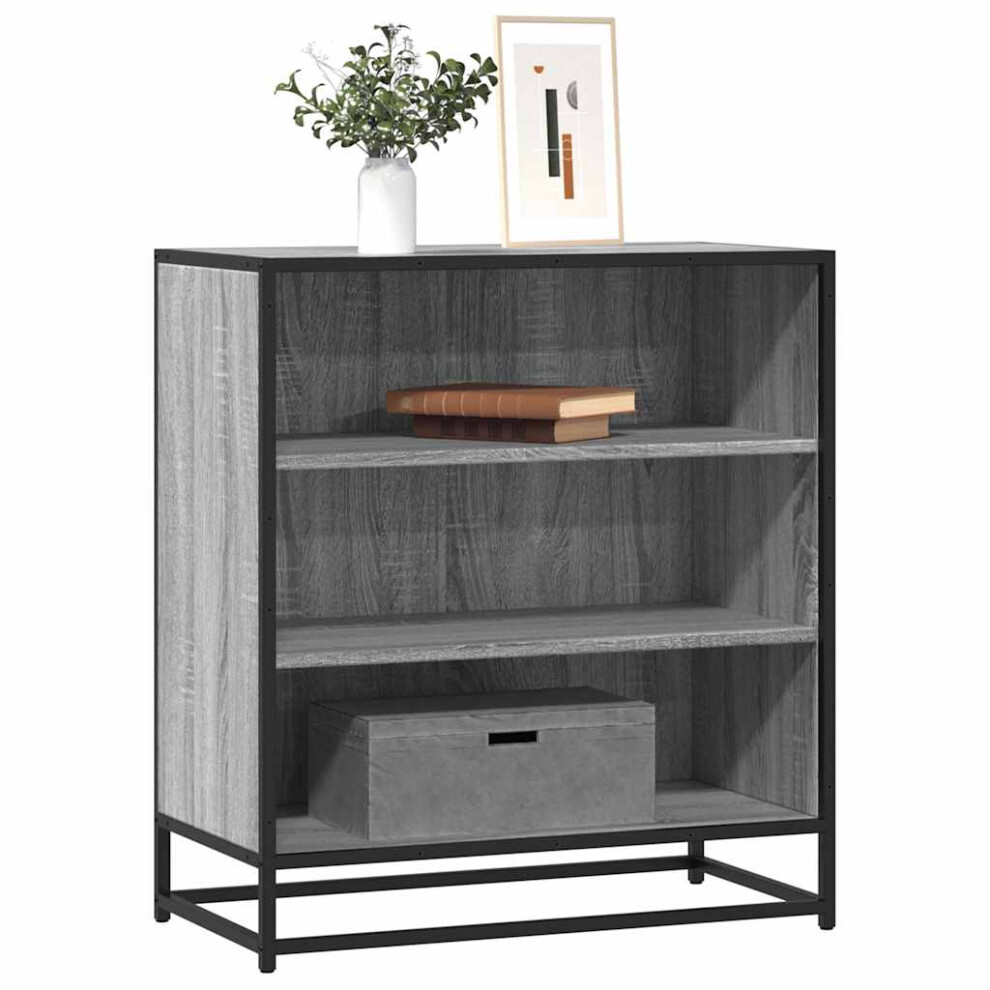 vidaXL Sideboard Grey Sonoma 68x35x76 cm Engineered Wood and Metal