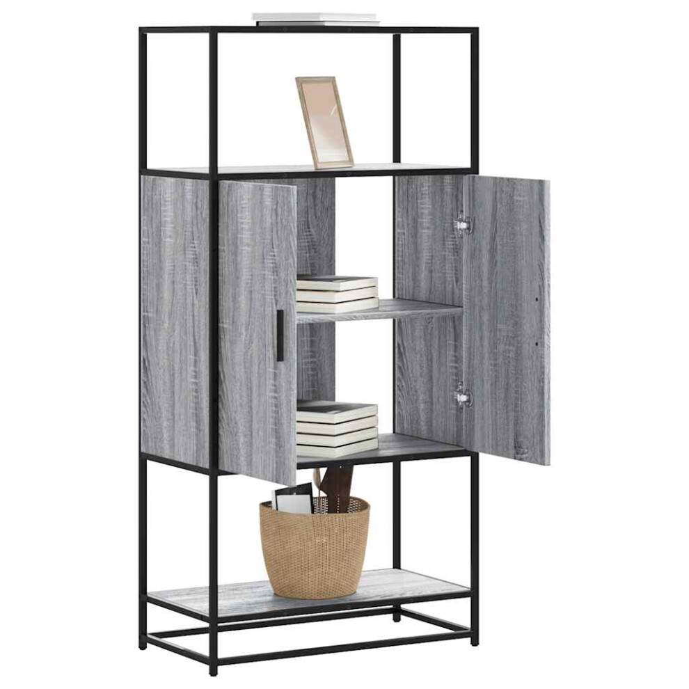 vidaXL Highboard Grey Sonoma 68x35x139 Cm Engineered Wood And Metal