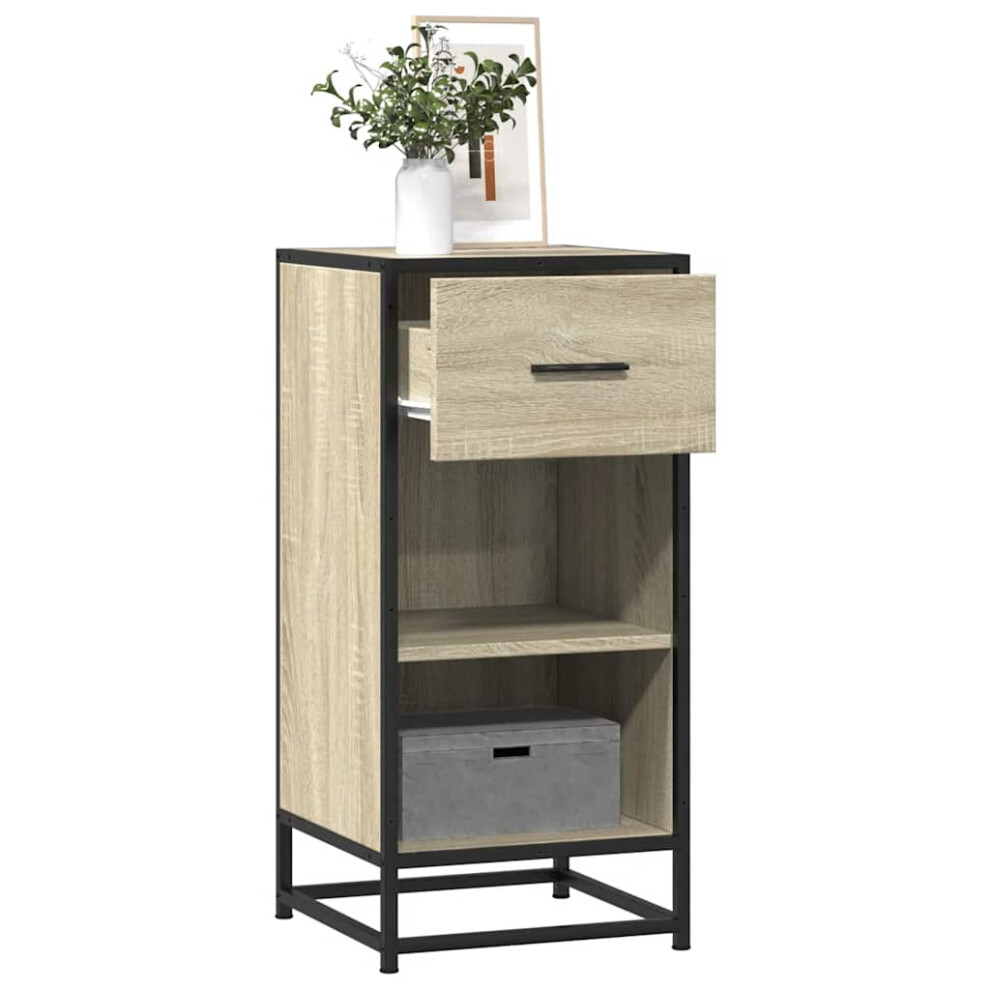 Vidaxl Sideboard Sonoma Oak 35.5X35x76 Cm Engineered Wood And Metal
