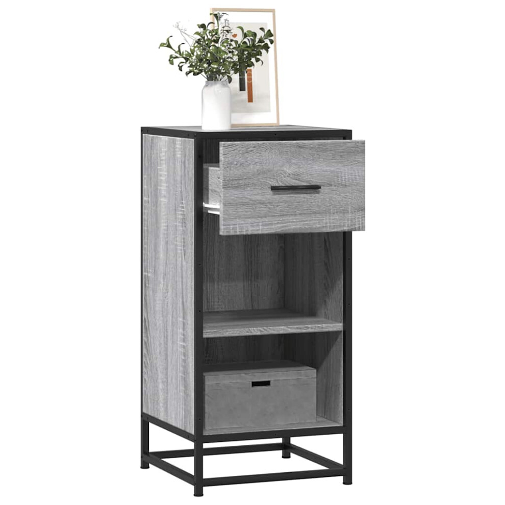 Vidaxl Sideboard Grey Sonoma 35.5X35x76 Cm Engineered Wood And Metal