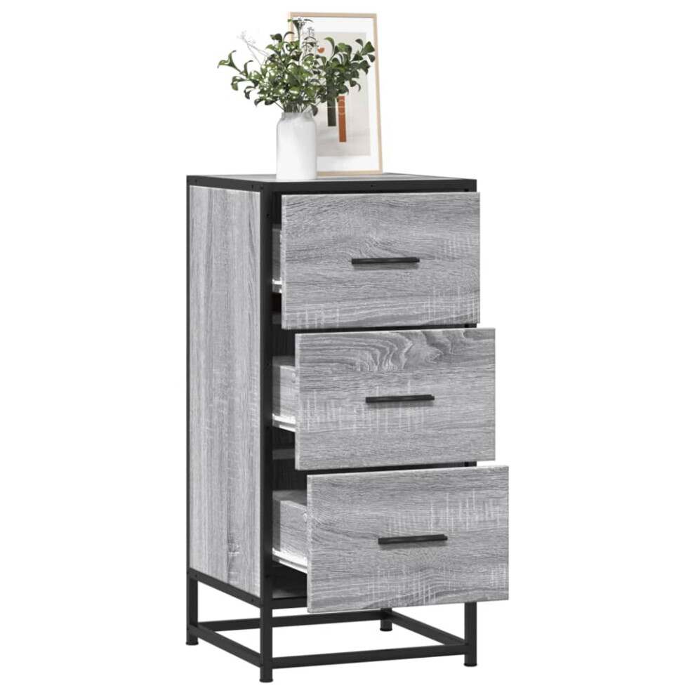 vidaXL Sideboard Grey Sonoma 35.5x35x76 cm Engineered Wood and Metal