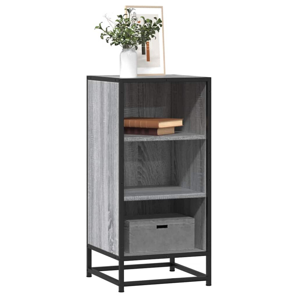 vidaXL Sideboard Grey Sonoma 35.5x35x76 cm Engineered Wood and Metal