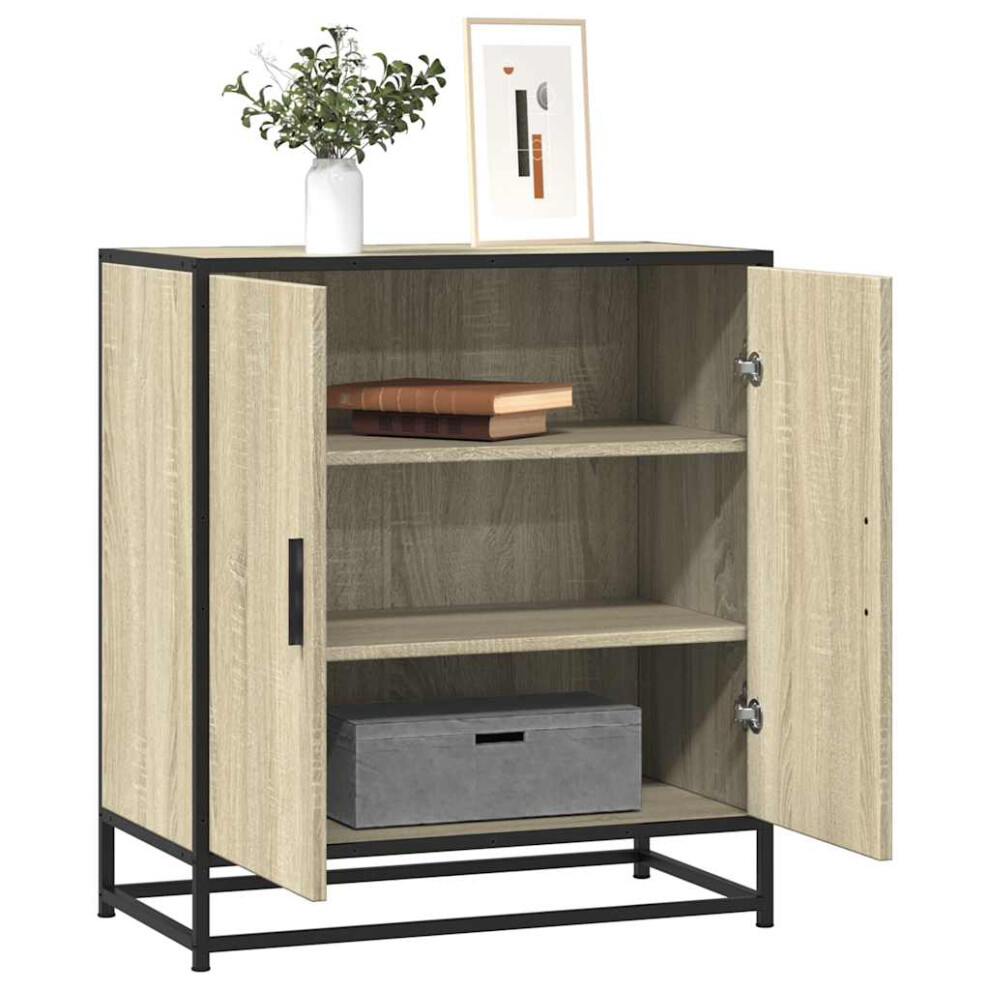 Vidaxl Sideboard Sonoma Oak 68X35x76 Cm Engineered Wood And Metal