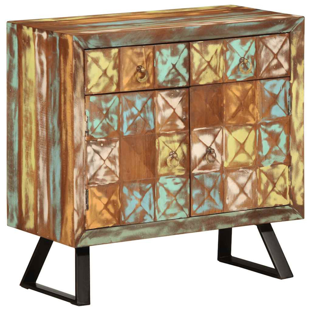 Vidaxl Drawer Cabinet Multicolour 70X35x70 Cm Solid Wood Reclaimed