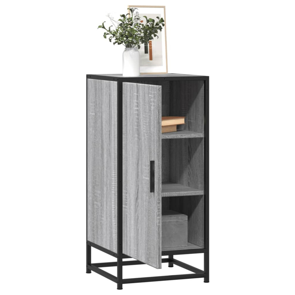 Vidaxl Sideboard Side Cabinet Highboard Grey Sonoma Engineered Wood And Metal