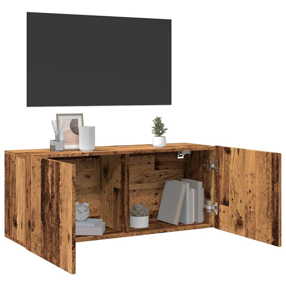 Vidaxl Tv Cabinet Wall-Mounted Old Wood 100X30x41 Cm Tv Stand Media Cabinet