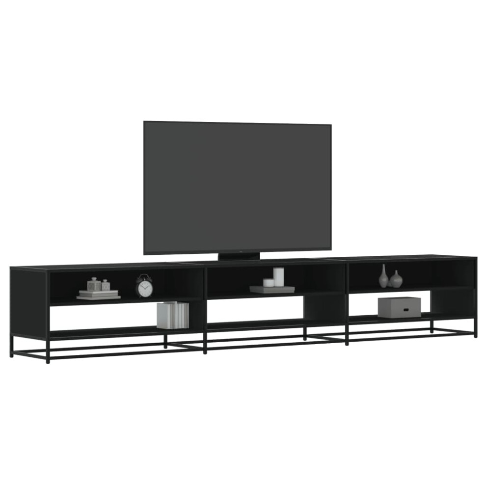 vidaXL TV Cabinet Black 270x40x46 cm Engineered Wood