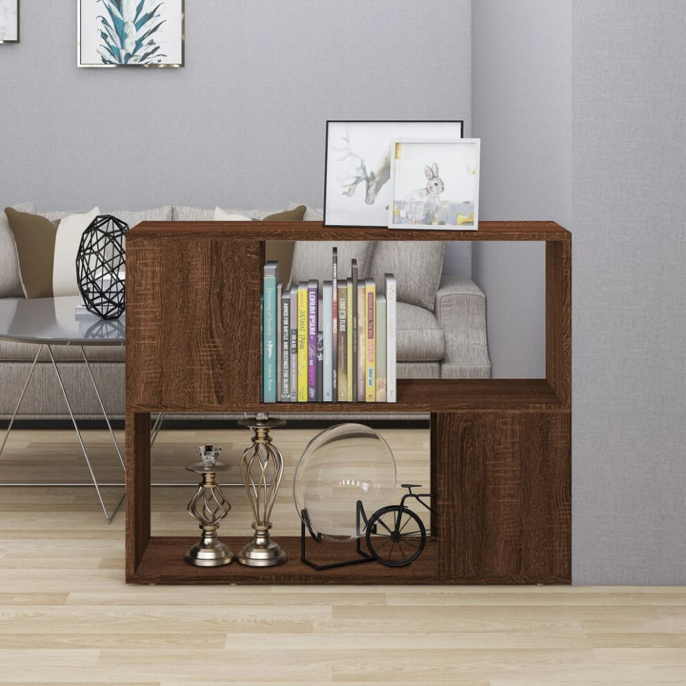 vidaXL Book Cabinet/Room Divider Brown Oak Bookcase File Cabinet Storage Rack