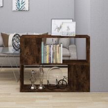 vidaXL Book Cabinet/Room Divider Smoked Oak Bookcase Cabinet Storage Rack