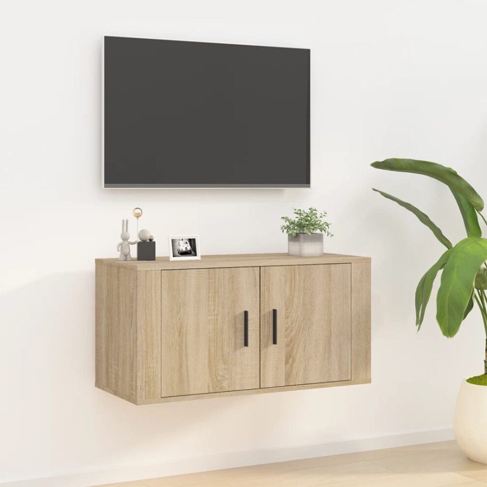 Vidaxl Wall Mounted Tv Cabinet Sonoma Oak 80X34.5x40 Cm