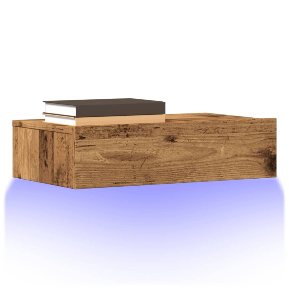 Vidaxl Tv Cabinet With Led Lights Tv Stand Tv Unit Media Cabinet Old Wood