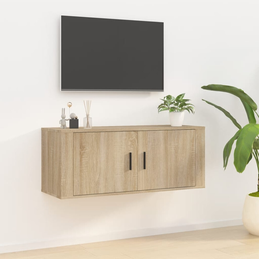Vidaxl Wall Mounted Tv Cabinet Sonoma Oak 100X34.5x40 Cm