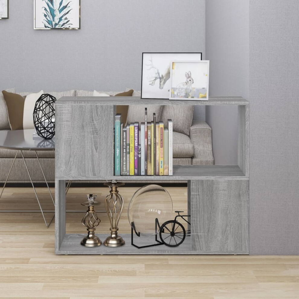Vidaxl Book Cabinet/Room Divider Grey Sonoma Bookcase Cabinet Storage Rack
