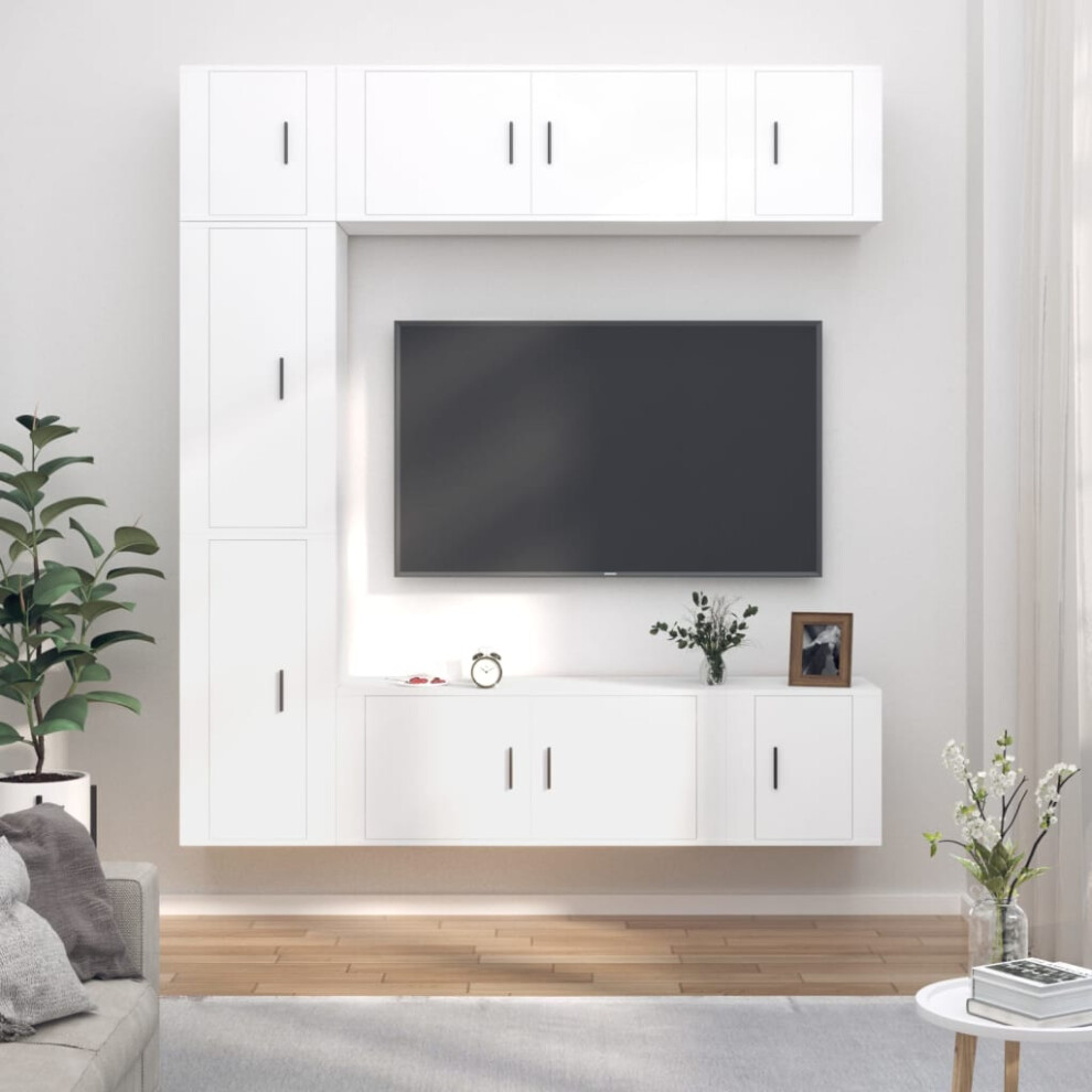 Vidaxl 7 Piece Tv Cabinet Set Engineered Wood White