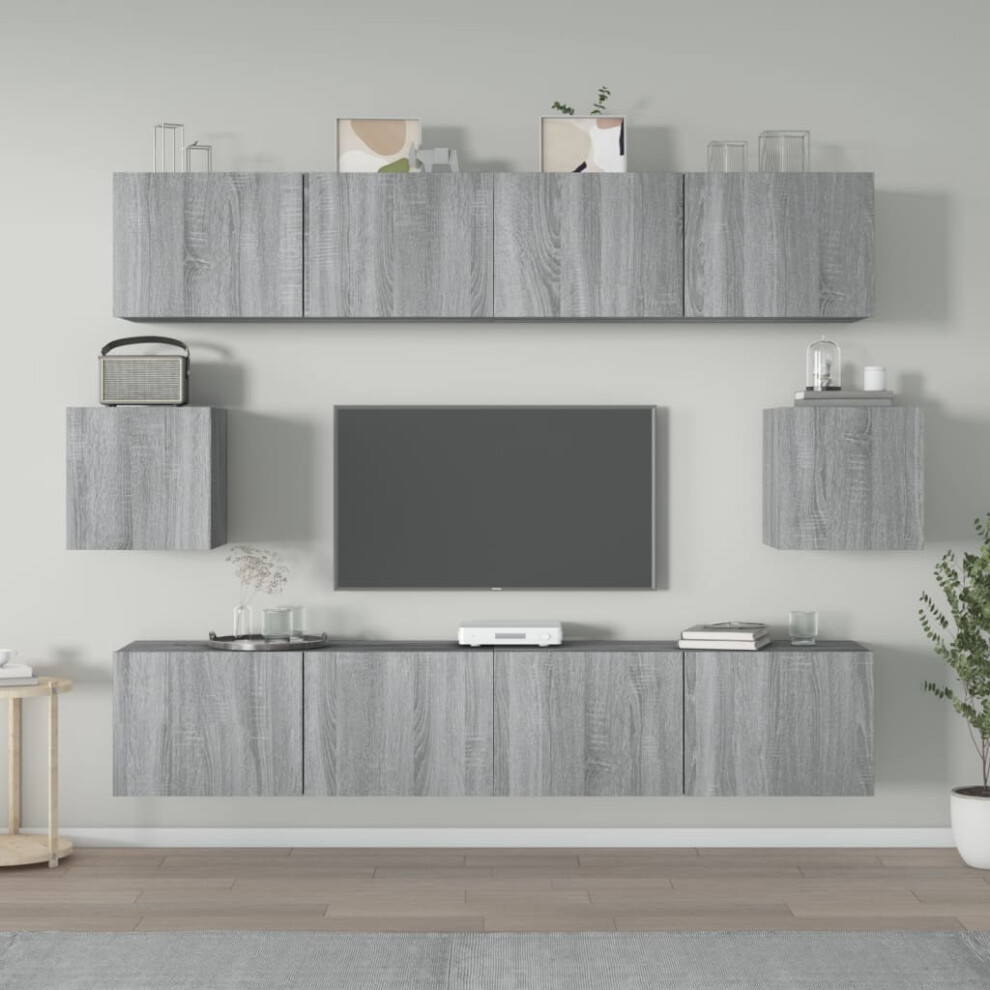 vidaXL 6 Piece TV Cabinet Set Grey Sonoma Engineered Wood