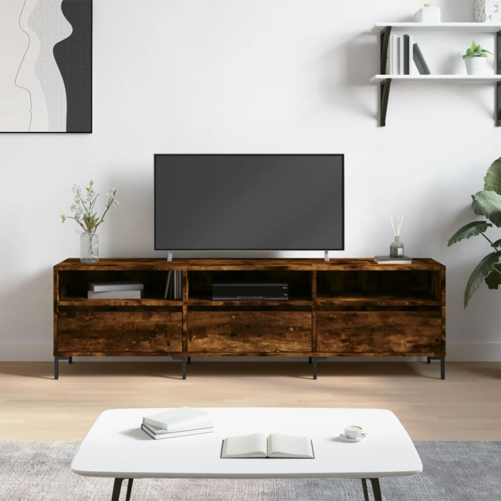 Vidaxl Tv Cabinet Tv Unit Media Cabinet Tv Stand Smoked Oak Engineered Wood