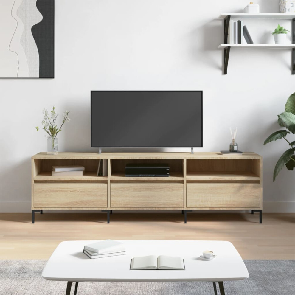 vidaXL TV Cabinet Sonoma Oak 150x30x44.5 Cm Engineered Wood