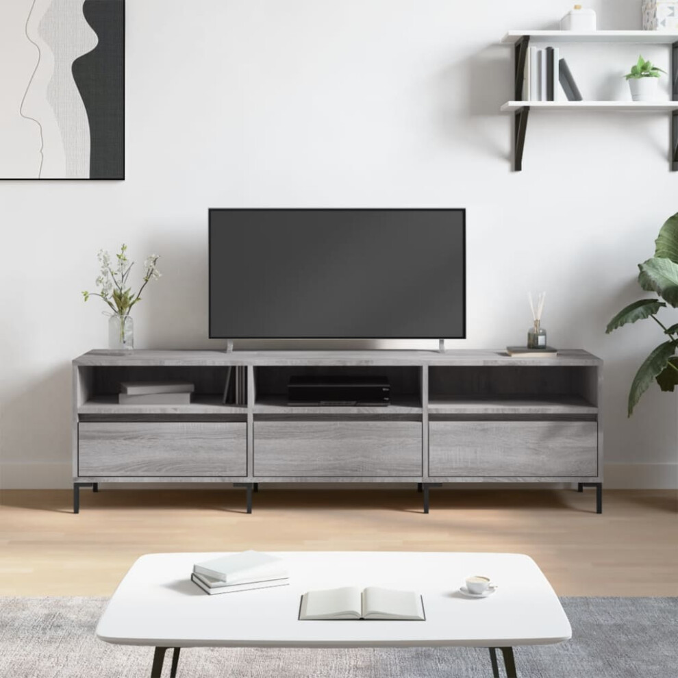 vidaXL TV Cabinet Grey Sonoma 150x30x44.5 cm Engineered Wood