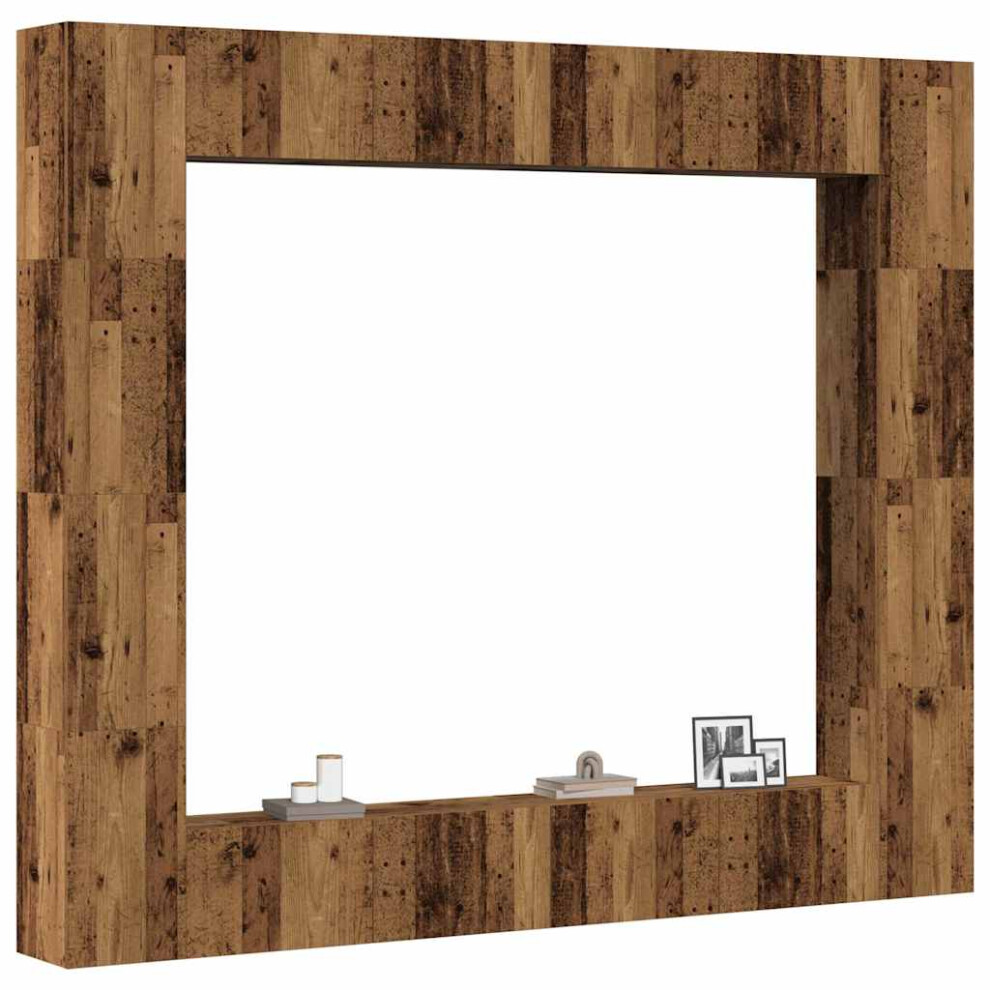 Vidaxl Wall Mounted Tv Cabinets 8 Pcs Old Wood Engineered Wood Tv Stand