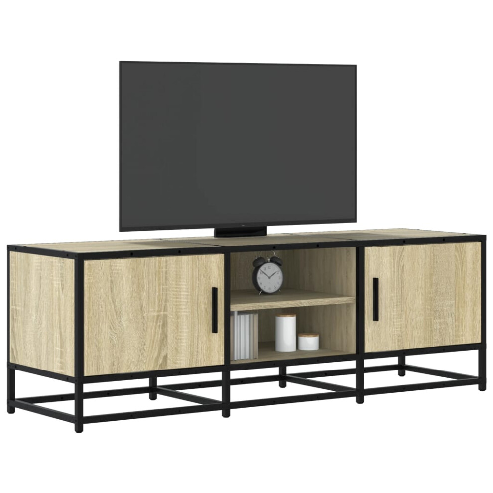 vidaXL TV Cabinet Sonoma Oak 120x35x41 cm Engineered Wood and Metal