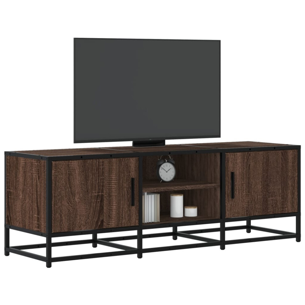 vidaXL TV Cabinet Brown Oak 120x35x41 cm Engineered Wood and Metal