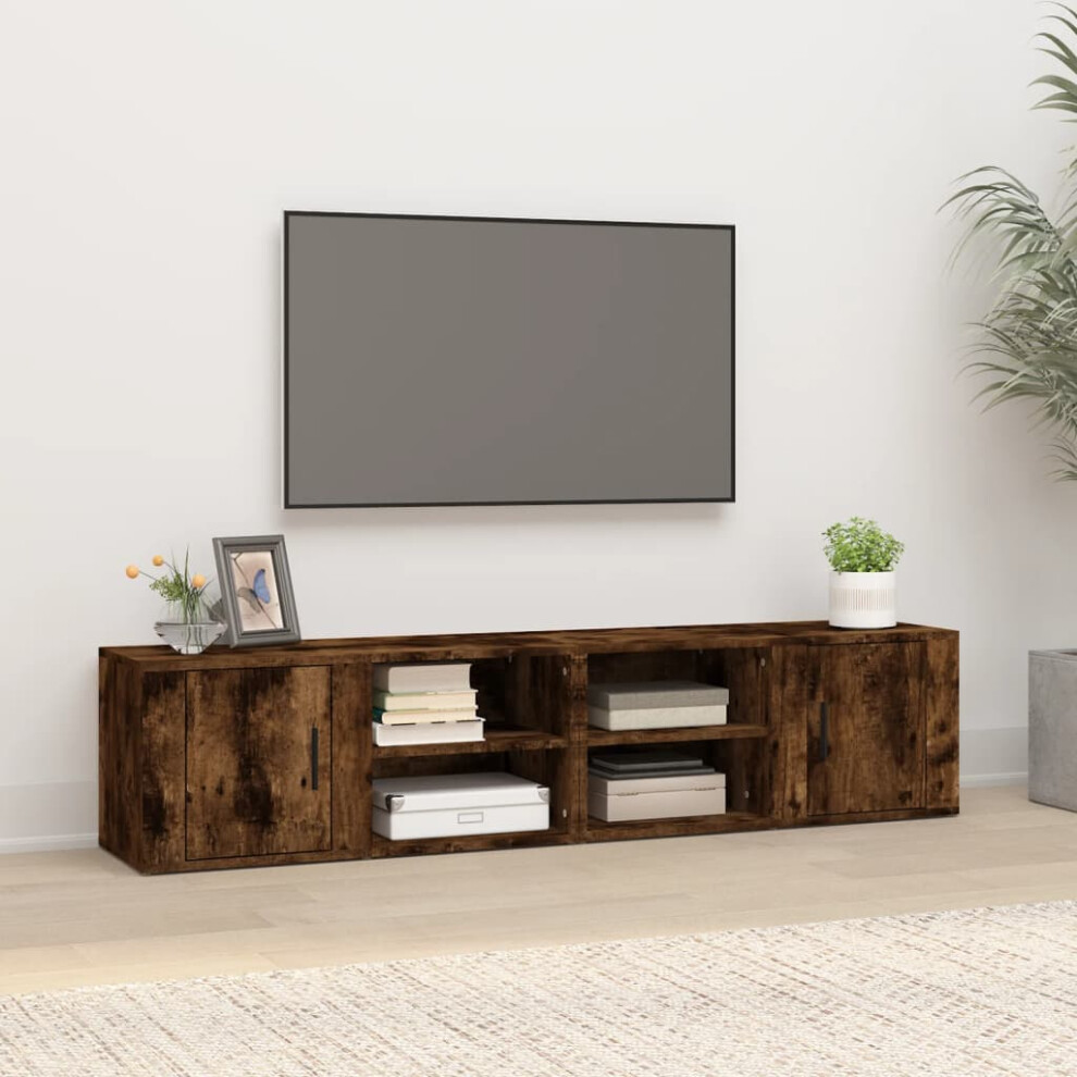 vidaXL TV Cabinets 2 pcs Smoked Oak 80x31.5x36 cm Engineered Wood