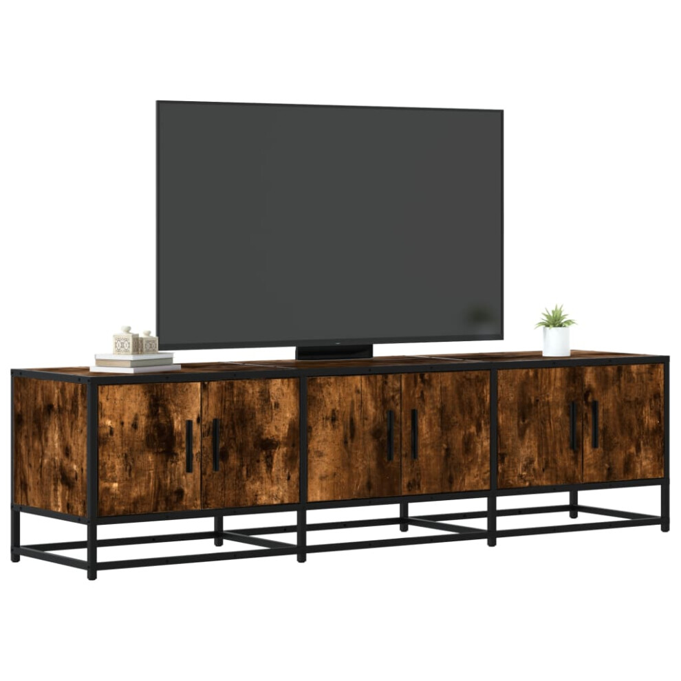 vidaXL TV Cabinet TV Stand Media TV Unit Smoked Oak Engineered Wood and Metal-image-OPC-PFV7G8C-NEW