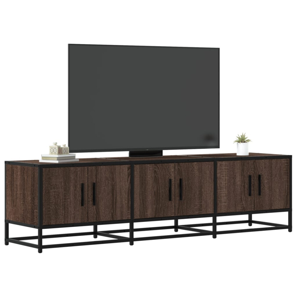 vidaXL TV Cabinet Brown Oak 150x35x41 cm Engineered Wood and Metal