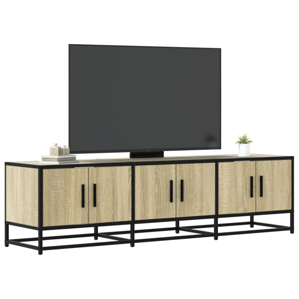 Vidaxl Tv Cabinet Tv Stand Media Tv Unit Sonoma Oak Engineered Wood And Metal