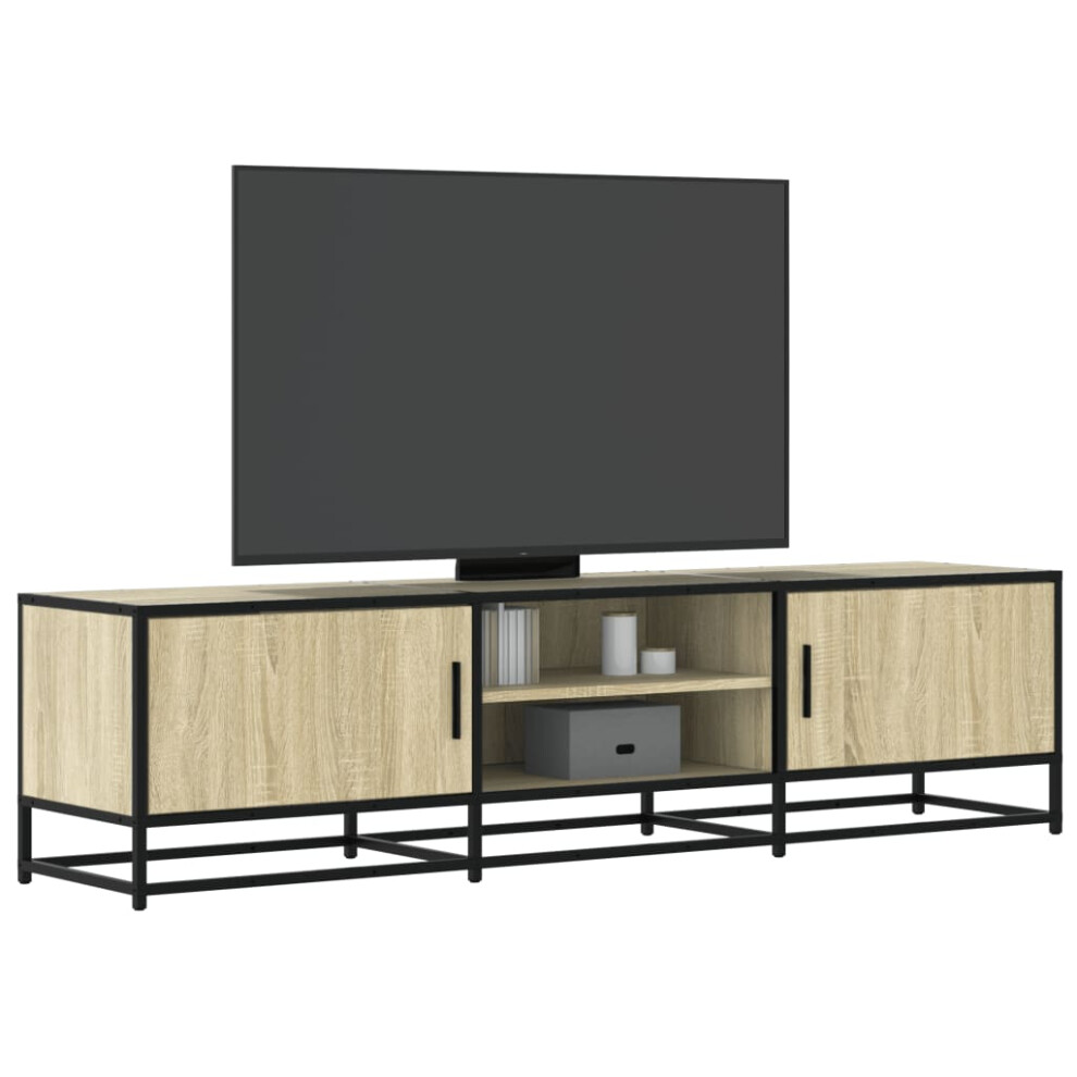 vidaXL TV Cabinet Sonoma Oak 160x35x41 Cm Engineered Wood And Metal