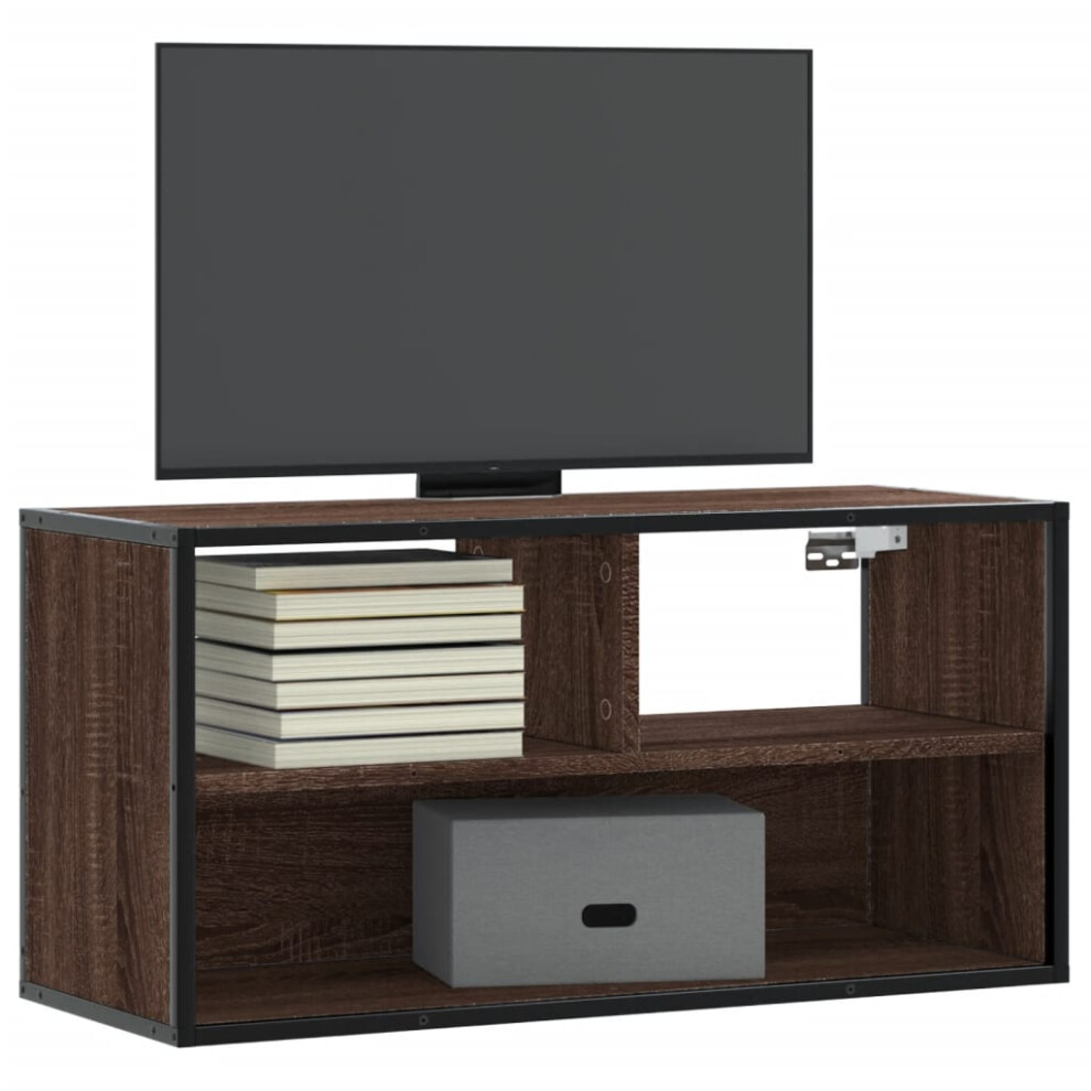 Vidaxl Tv Cabinet Tv Stand Media Tv Unit Brown Oak Engineered Wood And Metal