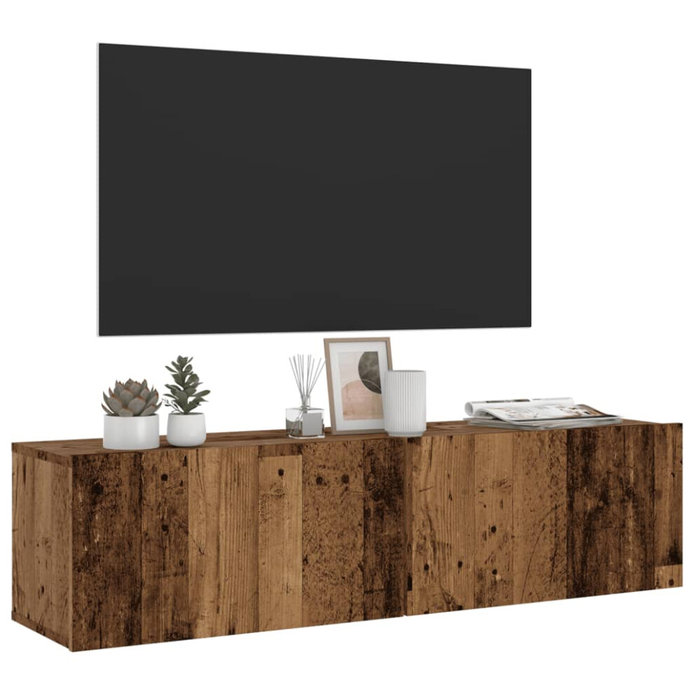 vidaXL Wall Mounted TV Cabinet Old Wood 120x30x30 cm Engineered Wood