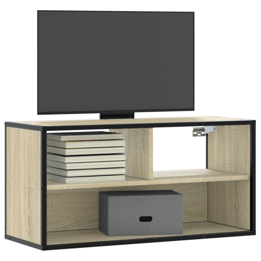 vidaXL TV Cabinet Sonoma Oak 80x31x39.5 Cm Engineered Wood And Metal