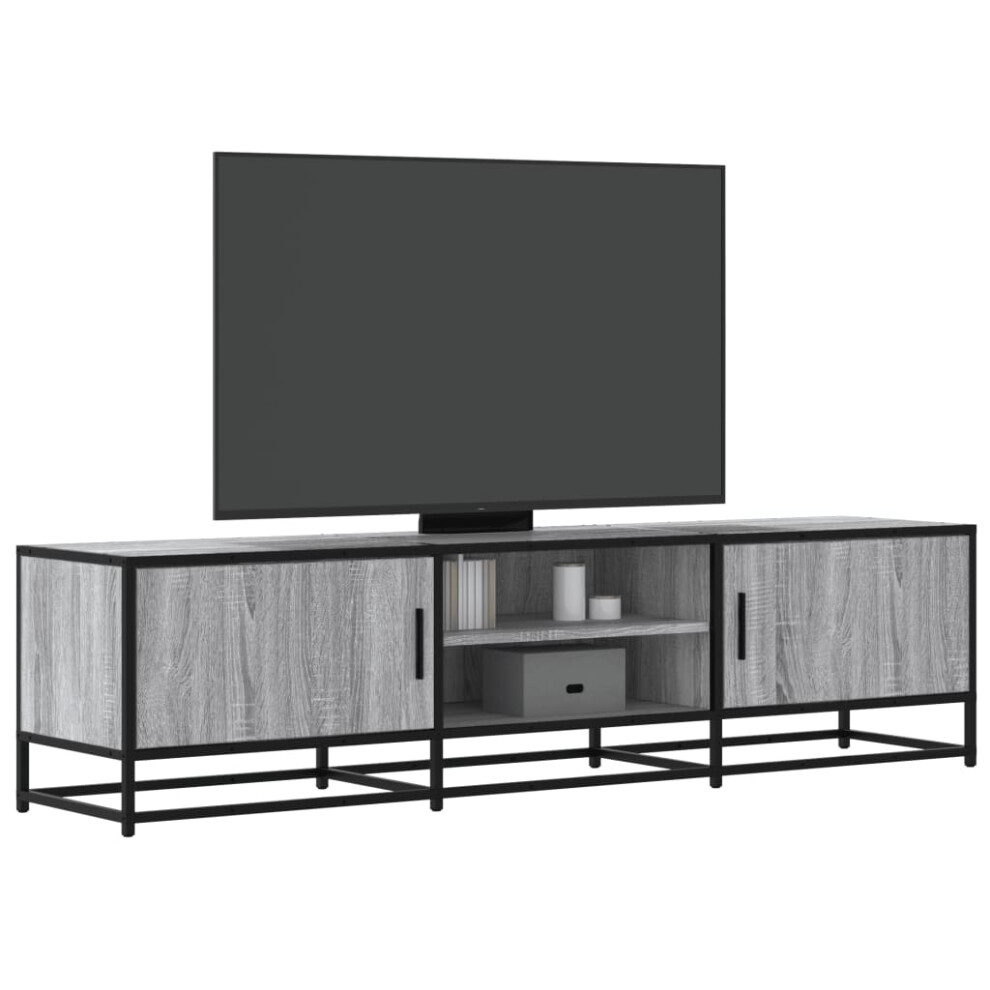 vidaXL TV Cabinet Grey Sonoma 160x35x41 Cm Engineered Wood And Metal