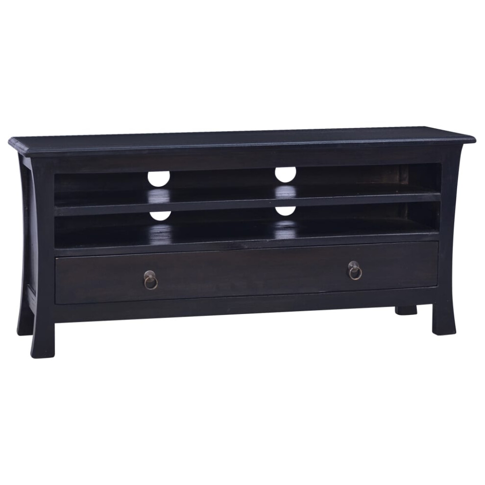 vidaXL TV Cabinet Light Black Coffee 100x30x45 cm Solid Mahogany Wood