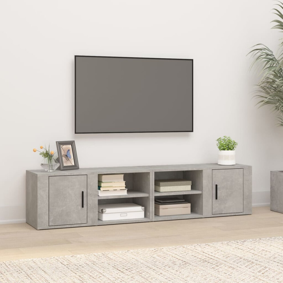 Vidaxl 2X Tv Cabinets Concrete Grey 80X31.5x36 Cm Engineered Wood Tv Console