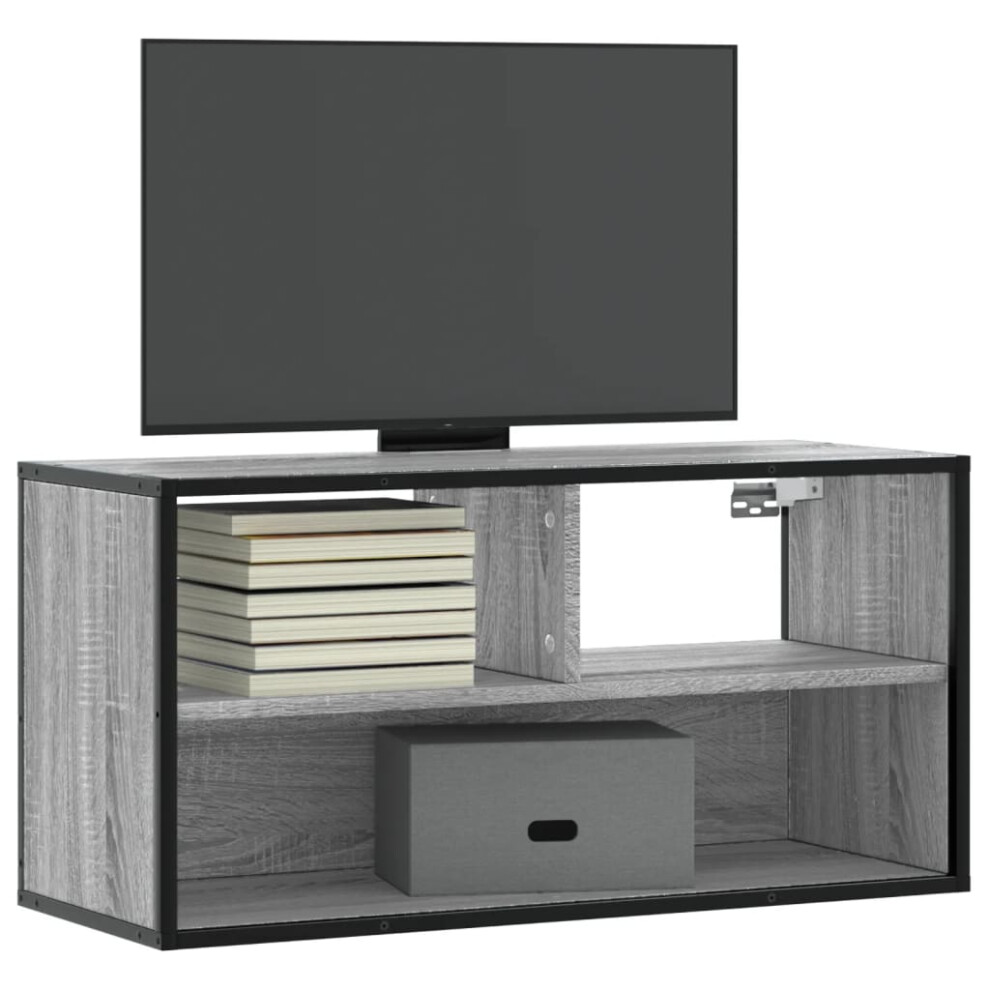 vidaXL TV Cabinet Grey Sonoma 80x31x39.5 Cm Engineered Wood And Metal