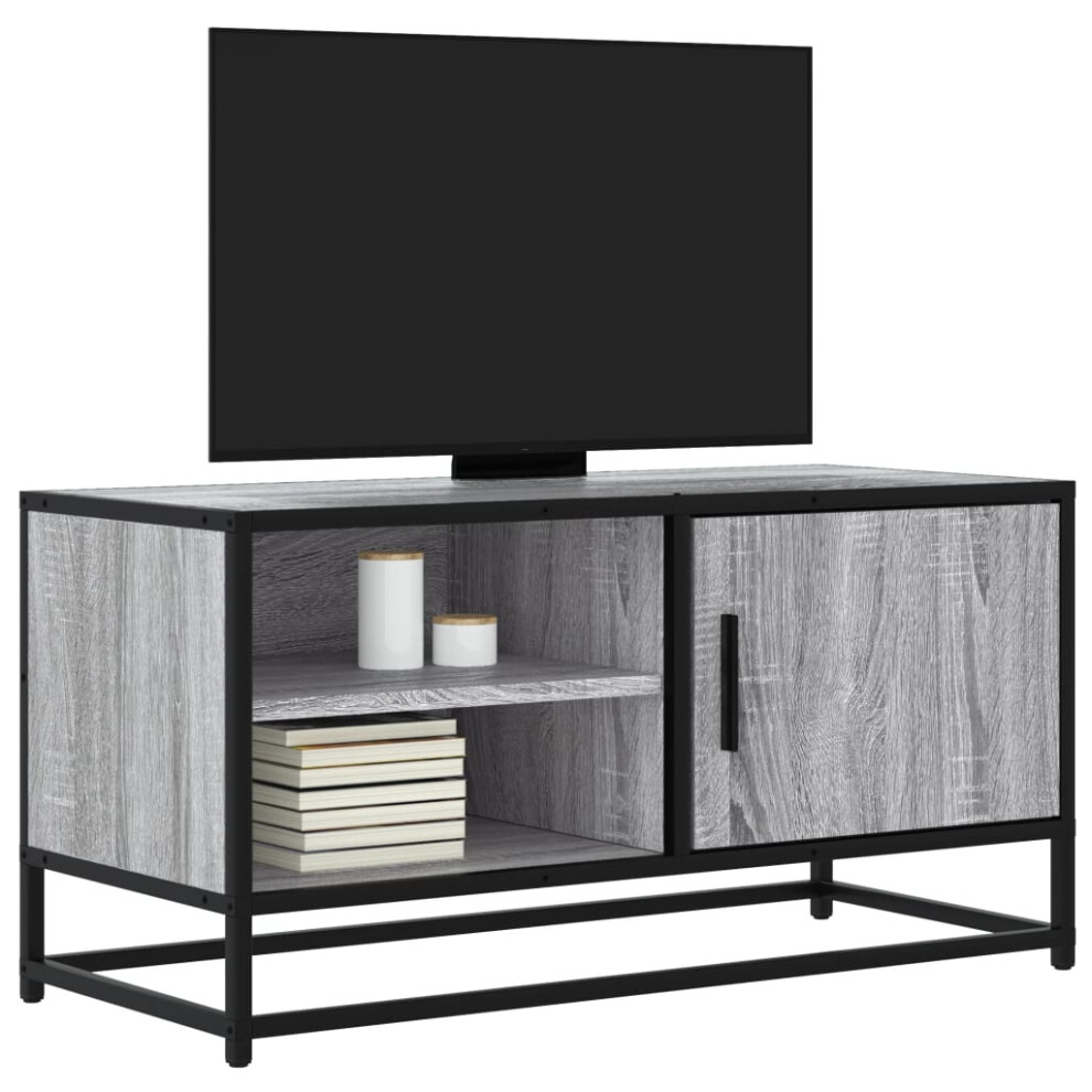 vidaXL TV Cabinet Grey Sonoma 80x34.5x40 Cm Engineered Wood And Metal