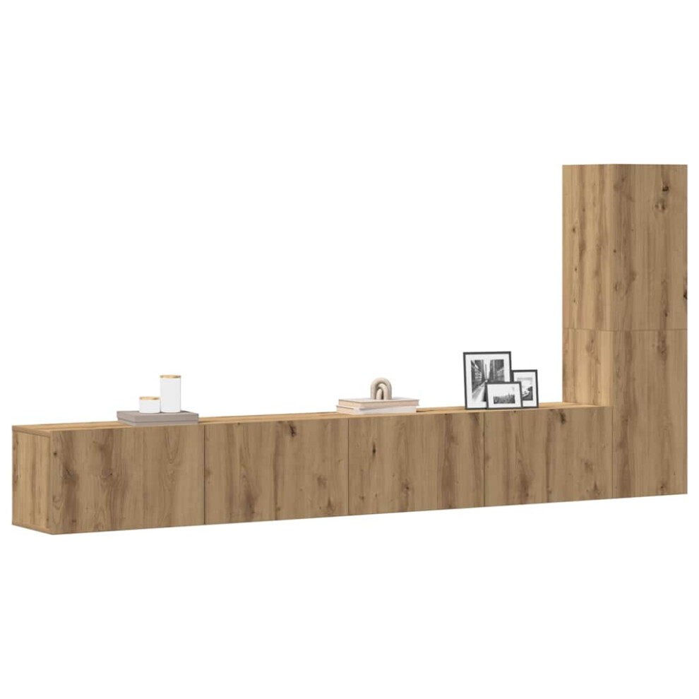 Vidaxl 3 Piece Tv Cabinet Set Wall-Mounted Artisan Oak Engineered Wood