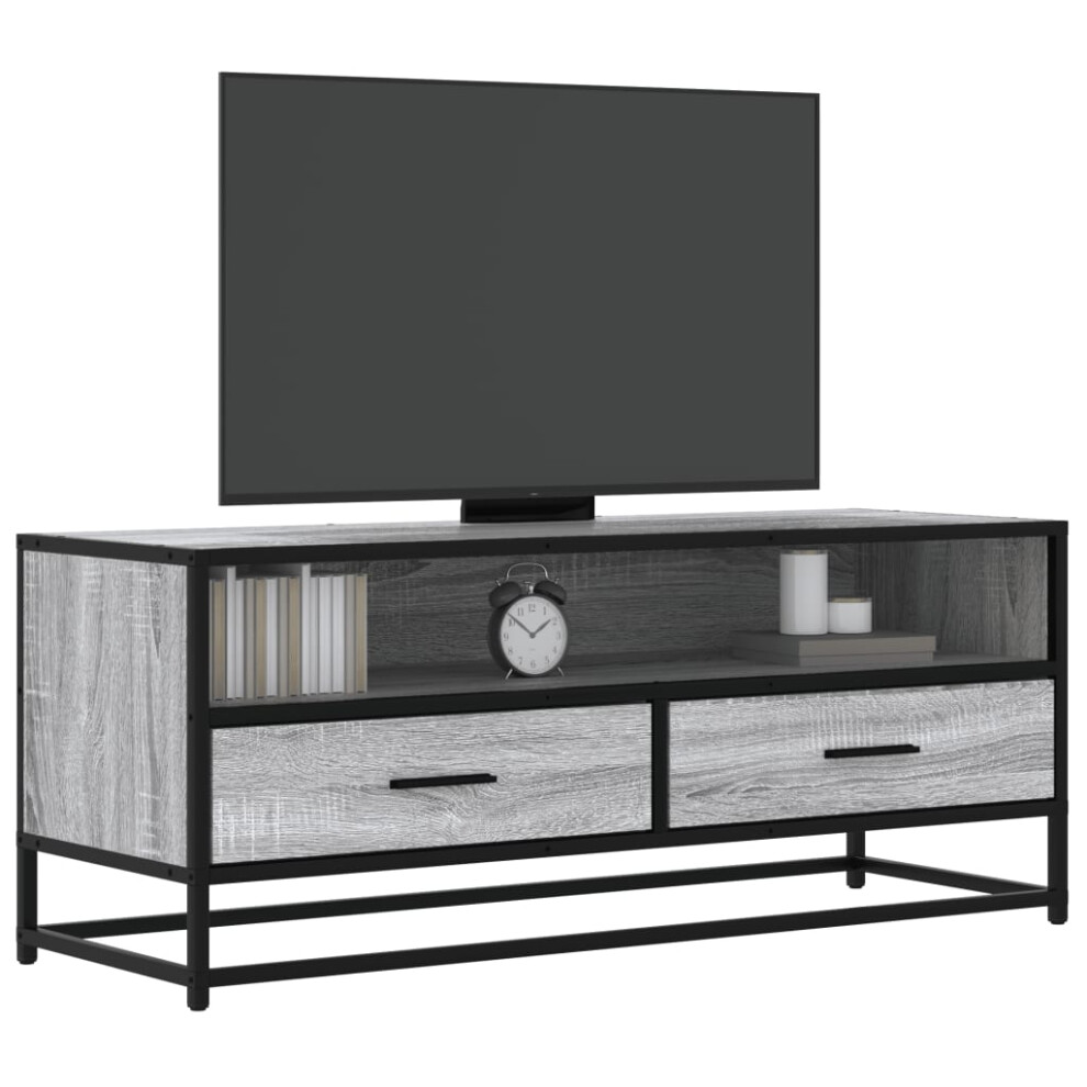 Vidaxl Tv Cabinet Tv Stand Media Tv Unit Grey Sonoma Engineered Wood And Metal