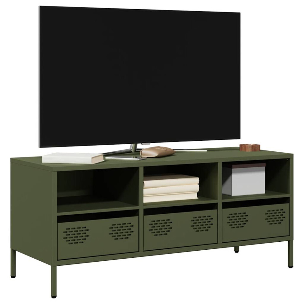 vidaXL TV Cabinet Olive Green 101.5x39x43.5 cm Cold-rolled Steel