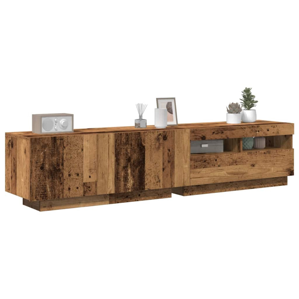 Vidaxl Tv Cabinet With Led Lights Artisan Oak 180X35x40 Cm Engineered Wood