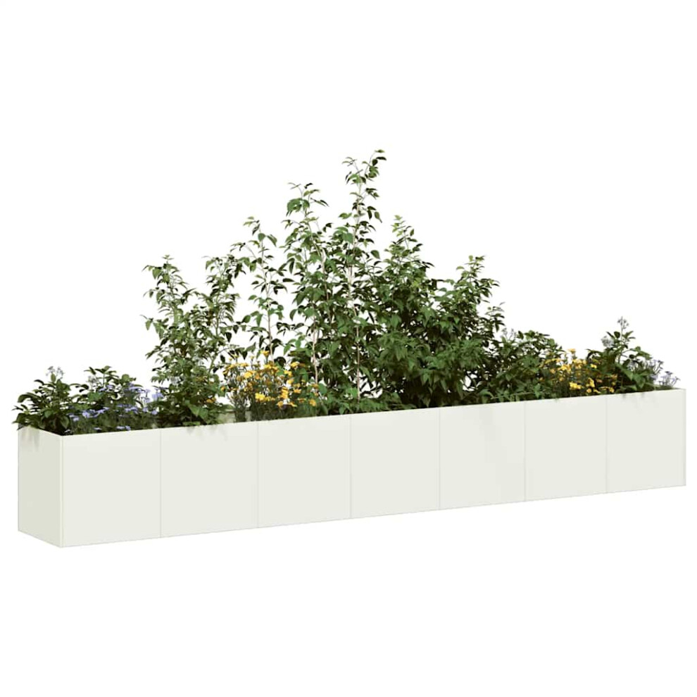 vidaXL Planter White 280x40x40 cm Cold-rolled Steel