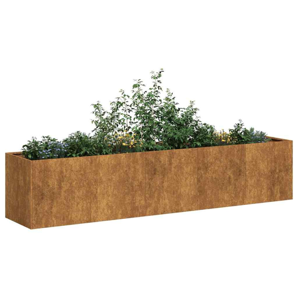 vidaXL Planter Rusty 200x40x40 cm Weathering Steel